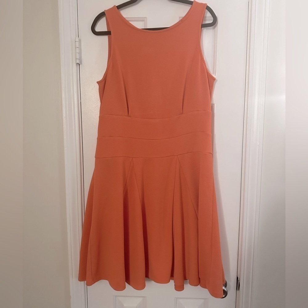 Nicole by Nicole Miller Orange Creamsicle Panel Sleeveless A-Line Dress Size XL